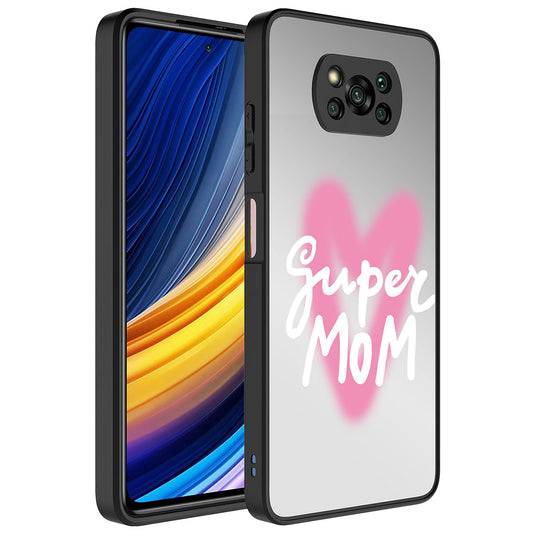 Xiaomi Poco X3 Kılıf Aynalı Desenli Kamera Korumalı Parlak Zore Mirror Kapak Süper Anne