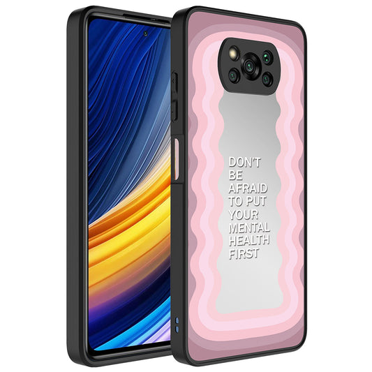 Xiaomi Poco X3 Kılıf Aynalı Desenli Kamera Korumalı Parlak Zore Mirror Kapak Ayna