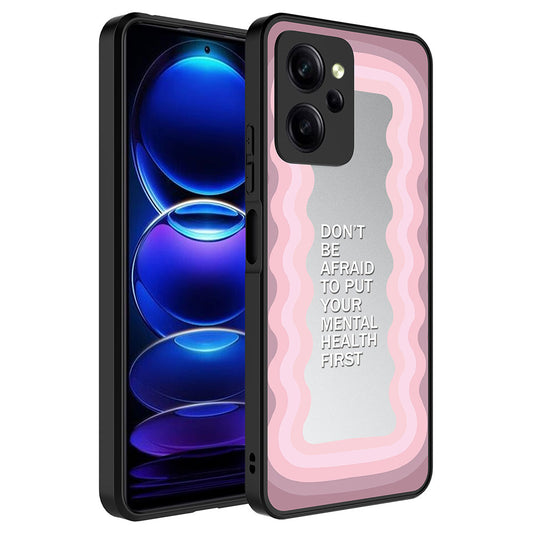 Xiaomi Poco X5 Pro Kılıf Aynalı Desenli Kamera Korumalı Parlak Zore Mirror Kapak Ayna