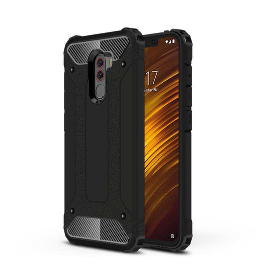 Xiaomi Pocophone F1 Kılıf Zore Crash Silikon Kapak Siyah