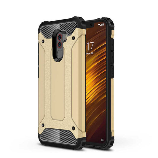 Xiaomi Pocophone F1 Kılıf Zore Crash Silikon Kapak Gold