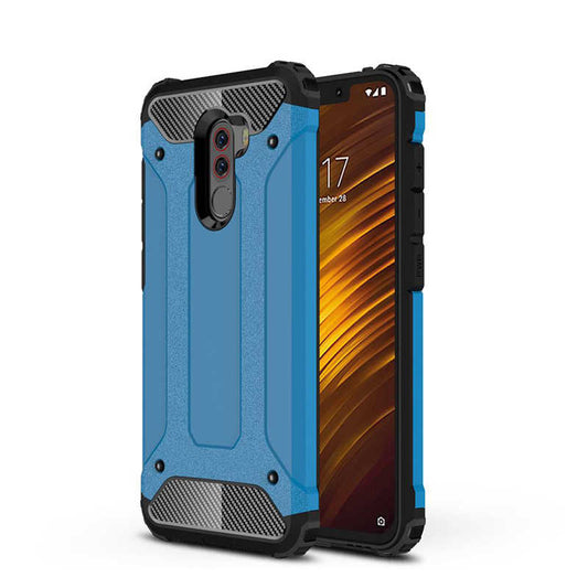 Xiaomi Pocophone F1 Kılıf Zore Crash Silikon Kapak Mavi