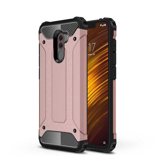 Xiaomi Pocophone F1 Kılıf Zore Crash Silikon Kapak Rose Gold