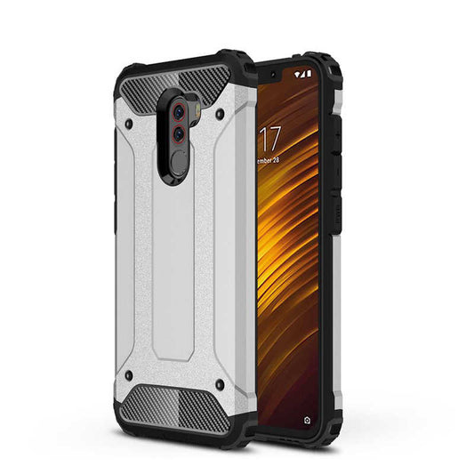 Xiaomi Pocophone F1 Kılıf Zore Crash Silikon Kapak Gri