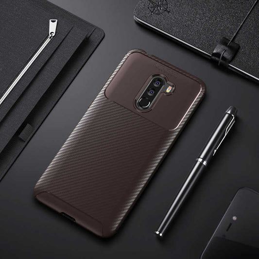 Xiaomi Pocophone F1 Kılıf Zore Negro Silikon Kapak Kahverengi