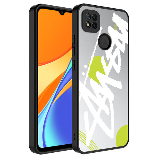 Xiaomi Redmi 10A Kılıf Aynalı Desenli Kamera Korumalı Parlak Zore Mirror Kapak Yazı