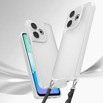 Xiaomi Redmi 13 4G Kılıf Airbagli Takılabilir Askı Aparatlı Zore Snap Silikon Kapak Şeffaf