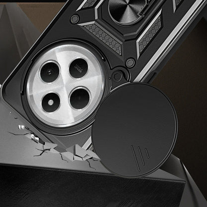 Xiaomi Redmi 14C 4G Kılıf Magnetik Standlı Kamera Korumalı Zore Sürgülü Vega Kapak Siyah