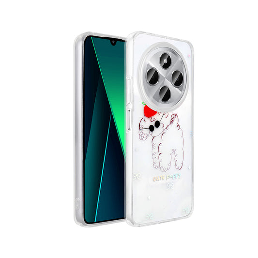 Xiaomi Redmi 14C 4G Kılıf Şeffaf Figürlü Zore Folk Sert Kapak Sevimli Köpek