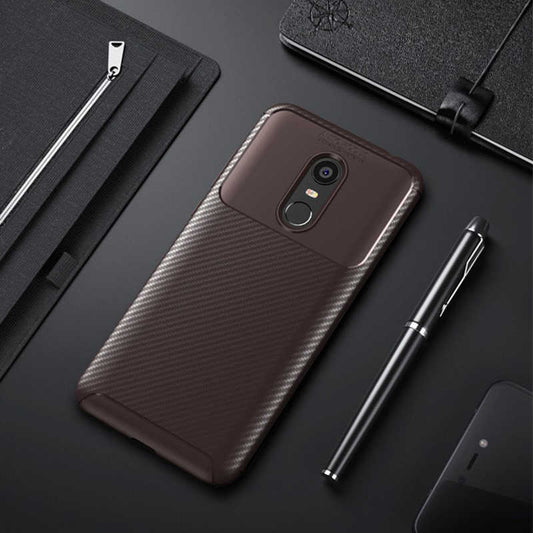 Xiaomi Redmi 5 Plus Kılıf Zore Negro Silikon Kapak Kahverengi