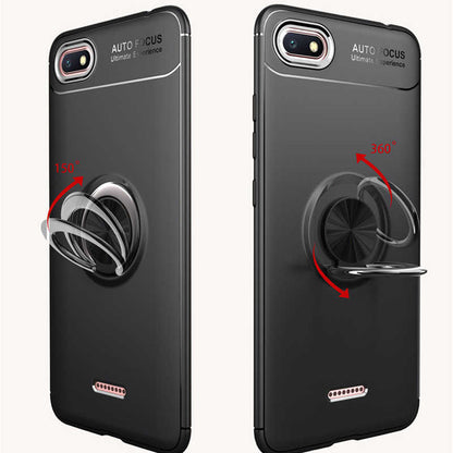 Xiaomi Redmi 6A Kılıf Zore Ravel Silikon Kapak Siyah-Kırmızı