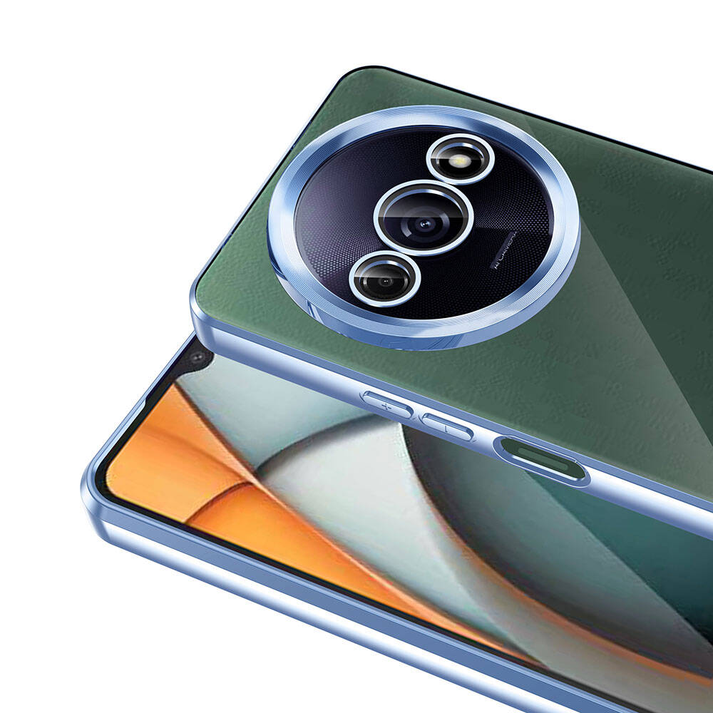 Xiaomi Redmi A3 4G 2024 Kılıf Kamera Korumalı Logo Gösteren Zore Omega Kapak Derin Mor