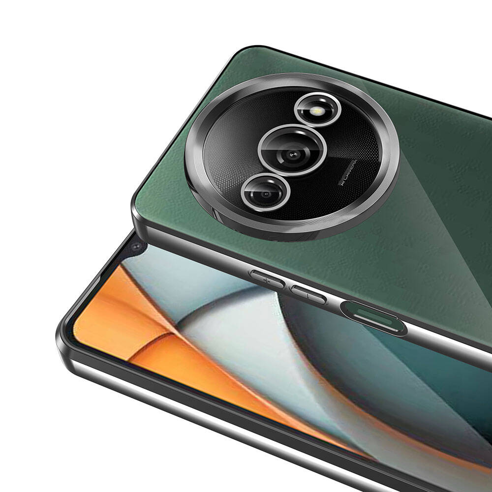 Xiaomi Redmi A3 4G 2024 Kılıf Kamera Korumalı Logo Gösteren Zore Omega Kapak Derin Mor