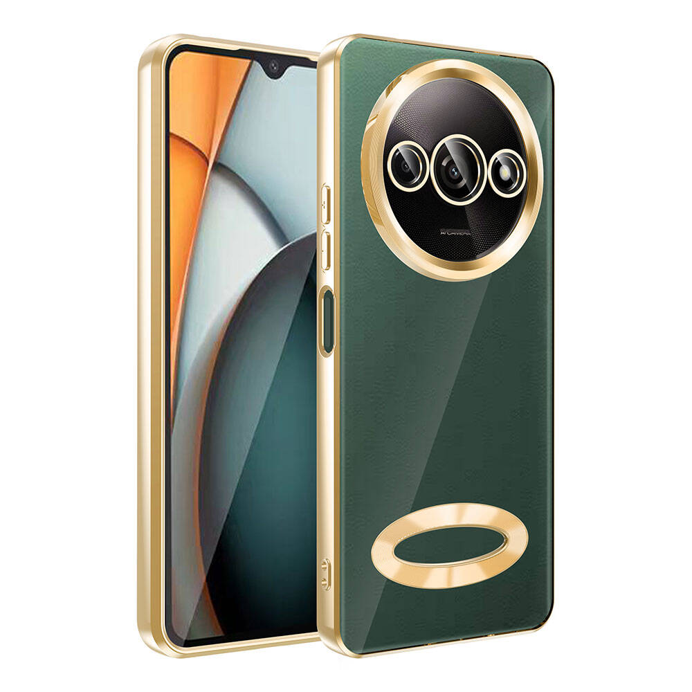 Xiaomi Redmi A3 4G 2024 Kılıf Kamera Korumalı Logo Gösteren Zore Omega Kapak Derin Mor