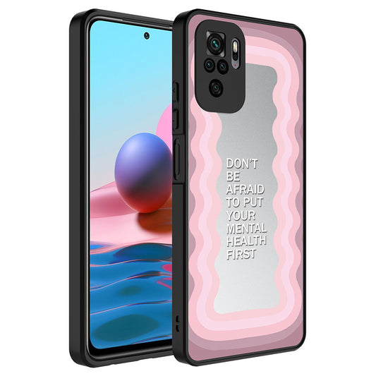 Xiaomi Redmi Note 10 Kılıf Aynalı Desenli Kamera Korumalı Parlak Zore Mirror Kapak Ayna