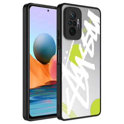 Xiaomi Redmi Note 10 Pro Kılıf Aynalı Desenli Kamera Korumalı Parlak Zore Mirror Kapak Yazı
