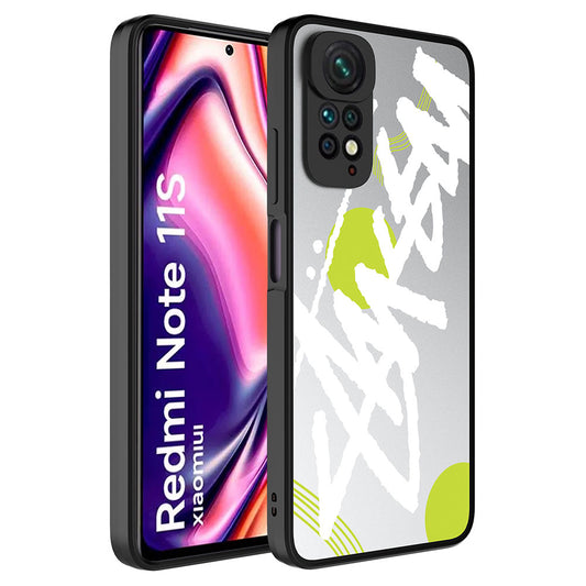 Xiaomi Redmi Note 11 Global Kılıf Aynalı Desenli Kamera Korumalı Parlak Zore Mirror Kapak Yazı