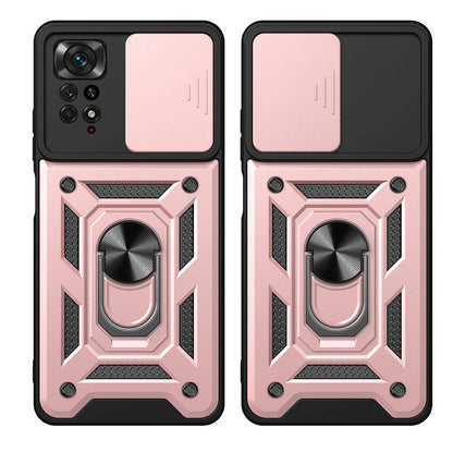 Xiaomi Redmi Note 11 Pro 4G Kılıf Magnetik Standlı Kamera Korumalı Zore Sürgülü Vega Kapak Siyah