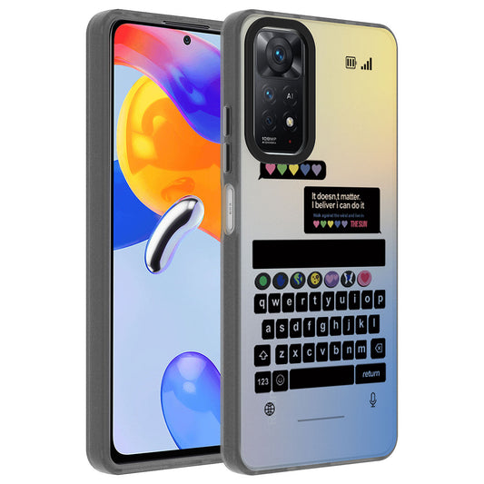 Xiaomi Redmi Note 11 Pro 5G Kılıf Desenli Zore Dragon Sert Kapak Klavye