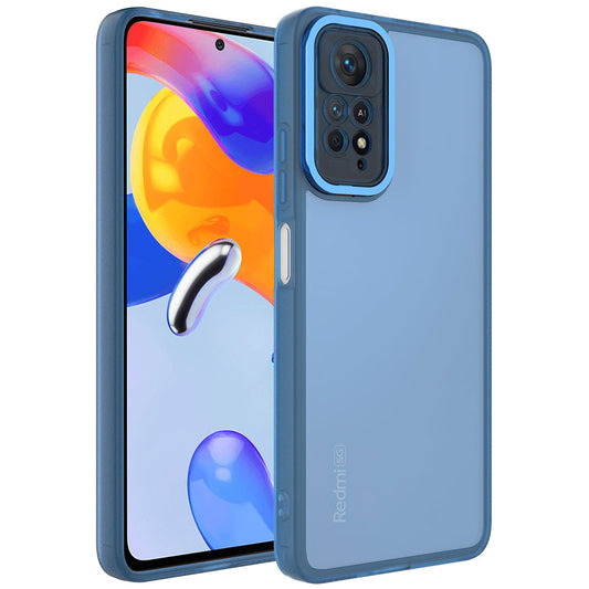 Xiaomi Redmi Note 11 Pro 5G Kılıf Kamera Korumalı Transparan Zore Post Kapak Mavi