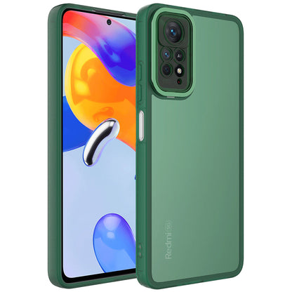 Xiaomi Redmi Note 11 Pro 5G Kılıf Kamera Korumalı Transparan Zore Post Kapak Koyu Yeşil