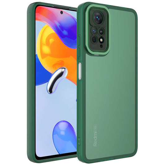 Xiaomi Redmi Note 11 Pro 5G Kılıf Kamera Korumalı Transparan Zore Post Kapak Koyu Yeşil