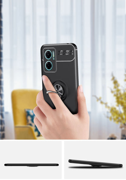 Xiaomi Redmi Note 11E Kılıf Zore Ravel Silikon Kapak Siyah-Mavi