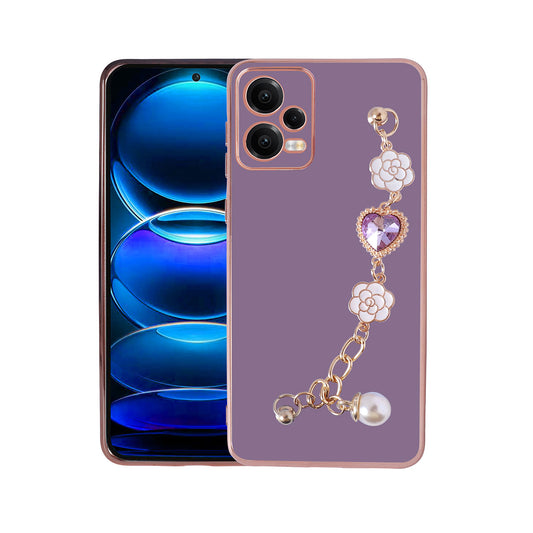 Xiaomi Redmi Note 12 4G Kılıf El Tutamaçlı Kamera Korumalı Zore Taka Silikon Kapak Mor