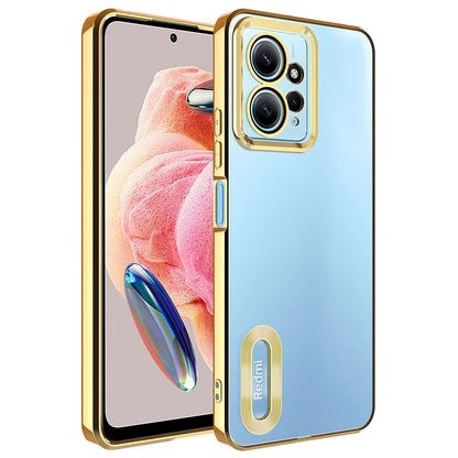 Xiaomi Redmi Note 12 4G Kılıf Kamera Korumalı Logo Gösteren Zore Omega Kapak Derin Mor