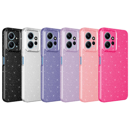 Xiaomi Redmi Note 12 4G Kılıf Kamera Korumalı Simli Lüks Zore Koton Kapak Lila