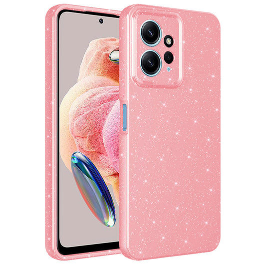 Xiaomi Redmi Note 12 4G Kılıf Kamera Korumalı Simli Lüks Zore Koton Kapak Pembe