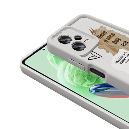 Xiaomi Redmi Note 12 5G Kılıf Kamera Korumalı Baskılı Arka Yüzey Zore Klas Kapak Açık Kahve