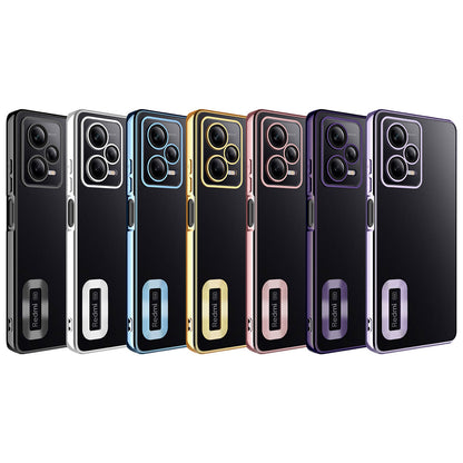 Xiaomi Redmi Note 12 5G Kılıf Kamera Korumalı Logo Gösteren Zore Omega Kapak Gold