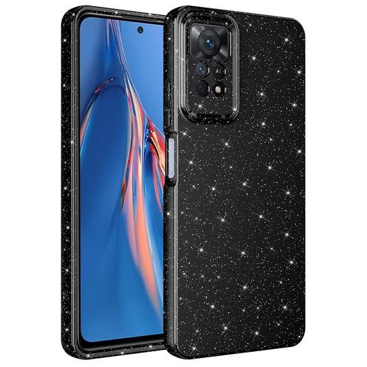 Xiaomi Redmi Note 12 Pro 4G Kılıf Kamera Korumalı Simli Lüks Zore Koton Kapak Siyah