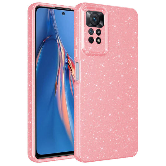 Xiaomi Redmi Note 12 Pro 4G Kılıf Kamera Korumalı Simli Lüks Zore Koton Kapak Pembe