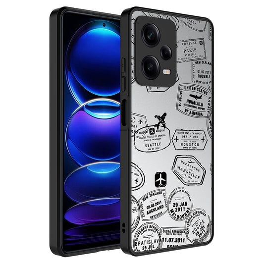 Xiaomi Redmi Note 12 Pro 5G Kılıf Aynalı Desenli Kamera Korumalı Parlak Zore Mirror Kapak Seyahat