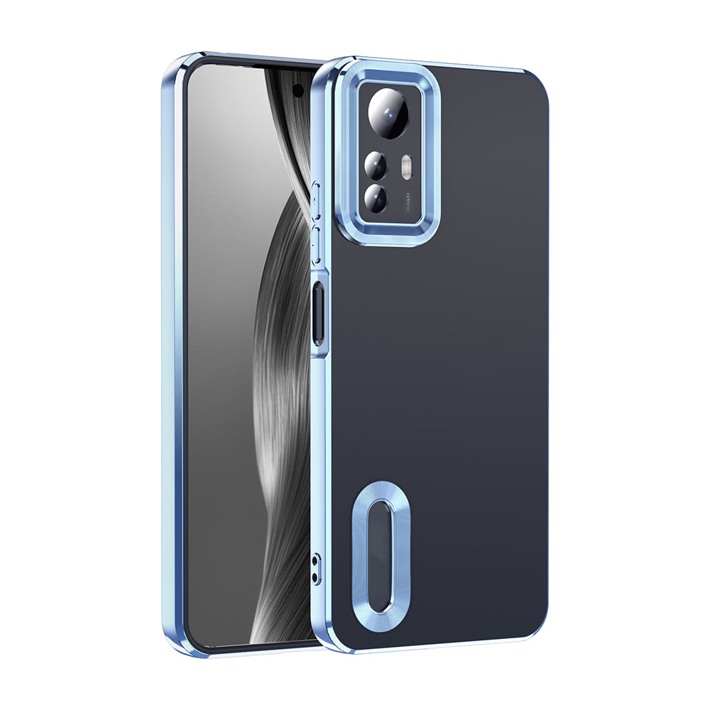 Xiaomi Redmi Note 12S Kılıf Kamera Korumalı Logo Gösteren Zore Omega Kapak Gümüş