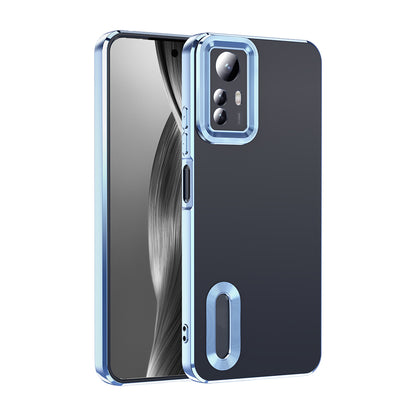 Xiaomi Redmi Note 12S Kılıf Kamera Korumalı Logo Gösteren Zore Omega Kapak Gümüş