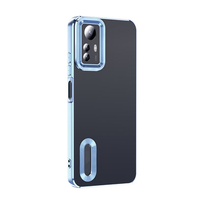 Xiaomi Redmi Note 12S Kılıf Kamera Korumalı Logo Gösteren Zore Omega Kapak Sierra Mavi