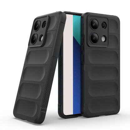 Xiaomi Redmi Note 13 4G Kılıf Esnek TPU Oyuklu Arka Yüzey Tasarımlı Zore Etnik Silikon Kapak Koyu Yeşil
