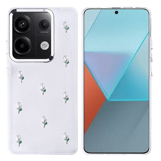 Xiaomi Redmi Note 13 Pro 4G Kılıf Airbag Tasarımlı Simli Şeffaf Zore Kutup Kapak Lale