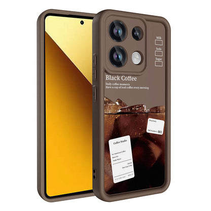 Xiaomi Redmi Note 13 Pro 4G Kılıf Kamera Korumalı Baskılı Arka Yüzey Zore Klas Kapak Açık Kahve