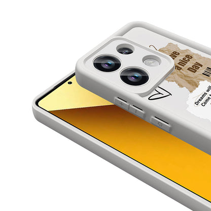 Xiaomi Redmi Note 13 Pro 4G Kılıf Kamera Korumalı Baskılı Arka Yüzey Zore Klas Kapak Beyaz
