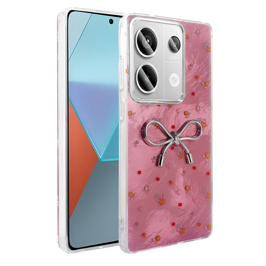 Xiaomi Redmi Note 13 Pro 4G Kılıf Kamera Korumalı Figürlü Zore Ponti Silikon Kapak Açık Pembe