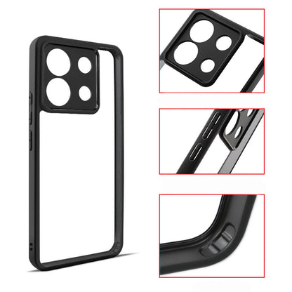 Xiaomi Redmi Note 13 Pro 5G Kılıf Kamera Korumalı Şeffaf Arka Yüzey Zore New Roll Kapak Siyah