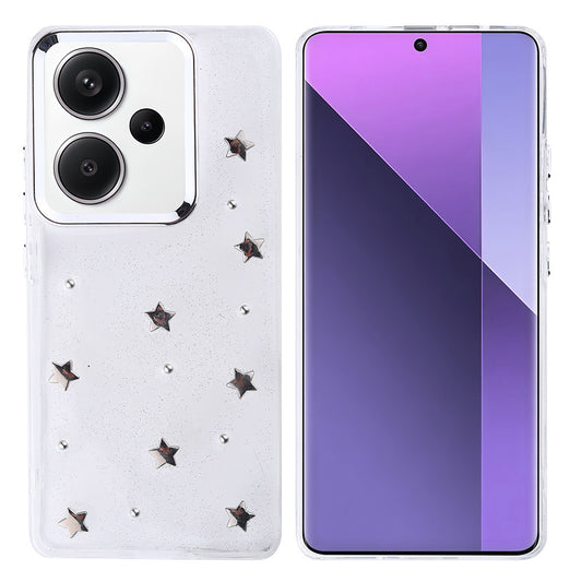 Xiaomi Redmi Note 13 Pro Plus 5G Kılıf Airbag Tasarımlı Simli Şeffaf Zore Kutup Kapak Yıldız