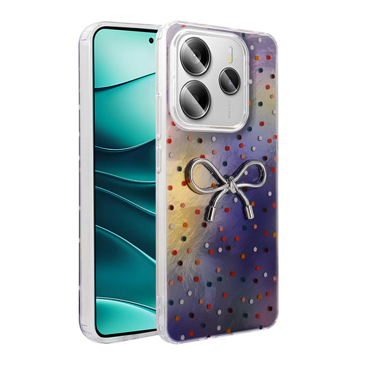 Xiaomi Redmi Note 14 Kılıf Kamera Korumalı Figürlü Zore Ponti Silikon Kapak Lila