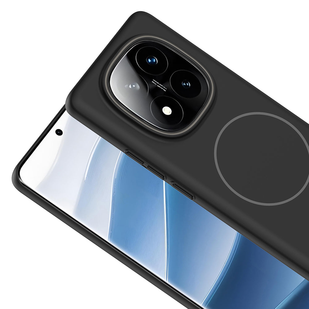 Xiaomi Redmi Note 14 Pro Plus Kılıf Magsafe Şarj Özellikli Zore Ruby Sert Kapak Gri