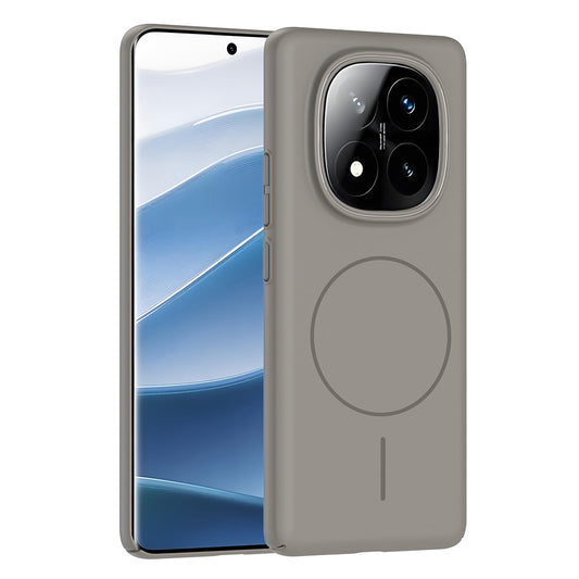 Xiaomi Redmi Note 14 Pro Plus Kılıf Magsafe Şarj Özellikli Zore Ruby Sert Kapak Gri