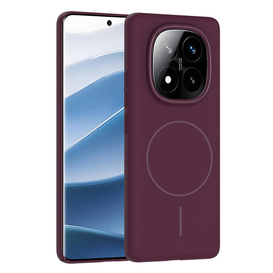 Xiaomi Redmi Note 14 Pro Plus Kılıf Magsafe Şarj Özellikli Zore Ruby Sert Kapak Mürdüm